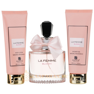 (plu00068) - Set Cadou La Femme Bloom Eau de Parfum 100ml + Gel De Dus 100ml + Lotiune de corp 100ml, Riiffs