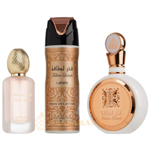 (plu01705) - Gift Set Fakhar Woman Eau de Parfum 100ml + Hair Mist 50ml + Deo Spray 200ml, Lattafa